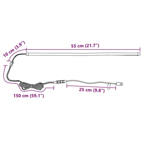 LED лента 55 cm Многоцветен ПВЦ