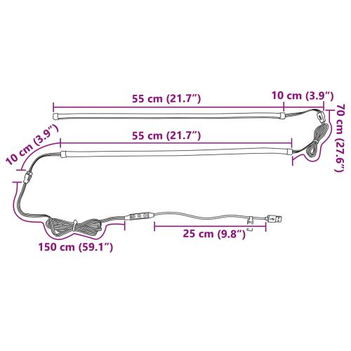 LED лента 110 cm Многоцветен ПВЦ