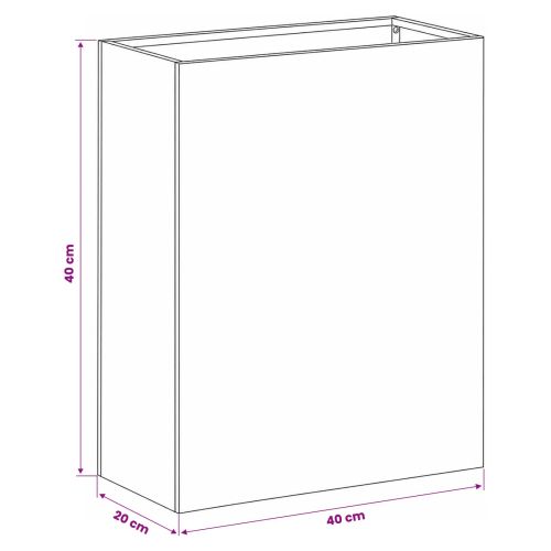 Градинска саксия 2 бр. Черно 40 x 20 x 40 см