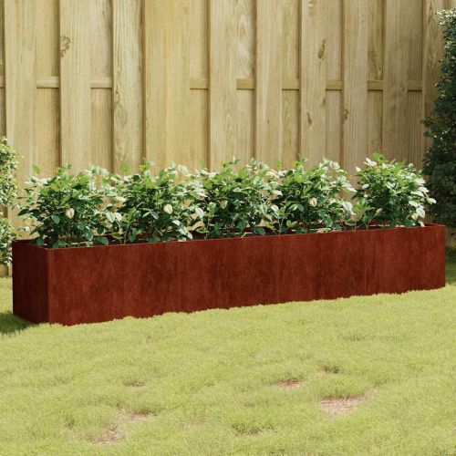 Градинска повдигната леха 200x40x40 см кортенова стомана