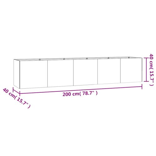 Градинска повдигната леха 200x40x40 см кортенова стомана