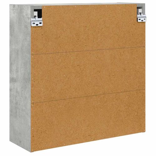 Шкаф с огледало за баня Циментено сиво 60 x 20 x 60 cm