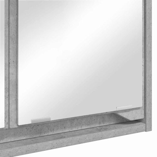 Шкаф с огледало за баня Циментено сиво 60 x 20 x 60 cm