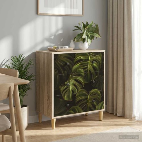 Плика ELBURG Принт от палмови листа 66 x 36,5 x 75 см Сонома