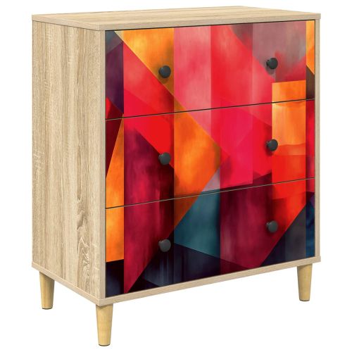 Плика HEESCH Цветен блоков печат 66 x 36,5 x 75 см Сонома