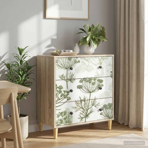 Плика GOTHA Зелено дърво с отпечатък 66 x 36,5 x 75 см Сонома