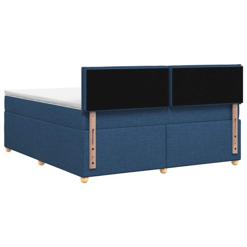 Континентално легло с матрак Синьо 140 x 190 cm Текстил