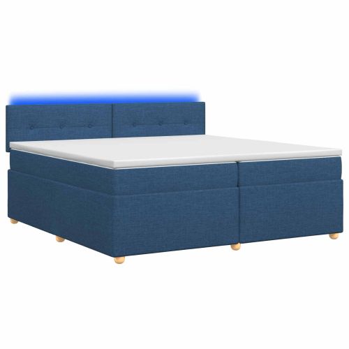 Континентално легло с матрак Синьо 200 x 200 cm Текстил