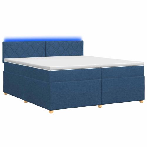 Континентално легло с матрак Синьо 200 x 200 cm Текстил