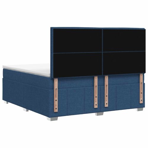Континентално легло с матрак Синьо 140 x 190 cm Текстил