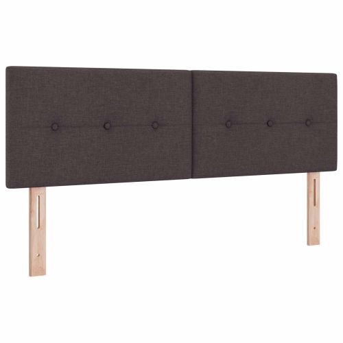 Отоман с матрак и LED Тъмен кафяв 140 x 190 cm Текстил