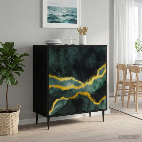Служебен шкаф WIJHE Черен дъб 69 x 33 x 76 см