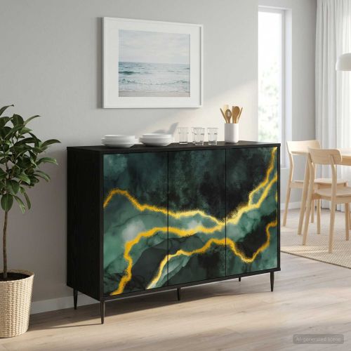 Служебен шкаф WIJHE Черен дъб 102 x 33 x 76 см