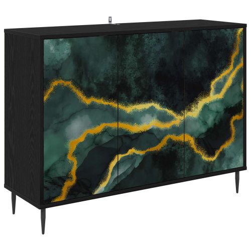 Служебен шкаф WIJHE Черен дъб 102 x 33 x 76 см