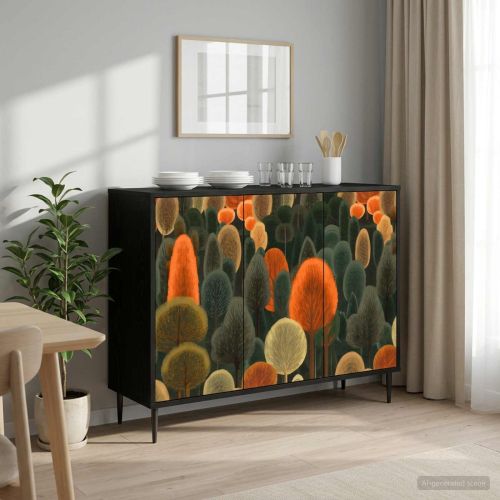 Служебен шкаф ZAANDAM Черен дъб 102 x 33 x 76 см