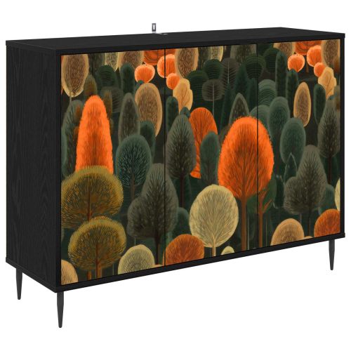 Служебен шкаф ZAANDAM Черен дъб 102 x 33 x 76 см