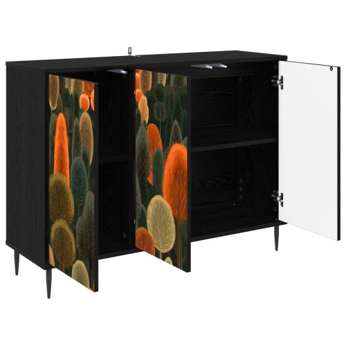 Служебен шкаф ZAANDAM Черен дъб 102 x 33 x 76 см