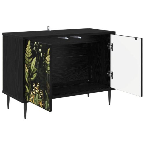 ТВ шкаф RHENEN 69 x 33 x 50,5 см Черен дъб Инженерна дървесина