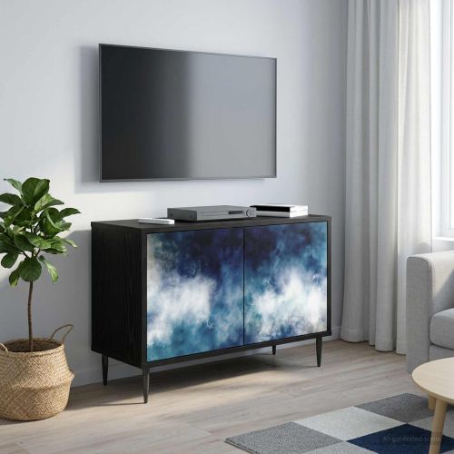 ТВ шкаф RAALTE 69 x 33 x 50,5 см Черен дъб Инженерна дървесина