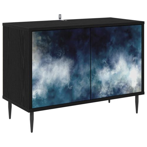 ТВ шкаф RAALTE 69 x 33 x 50,5 см Черен дъб Инженерна дървесина