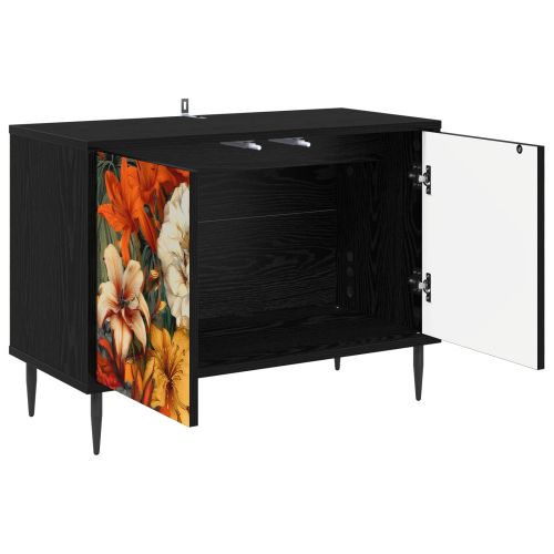 ТВ шкаф GENNEP 69 x 33 x 50,5 см Черен дъб Инженерна дървесина