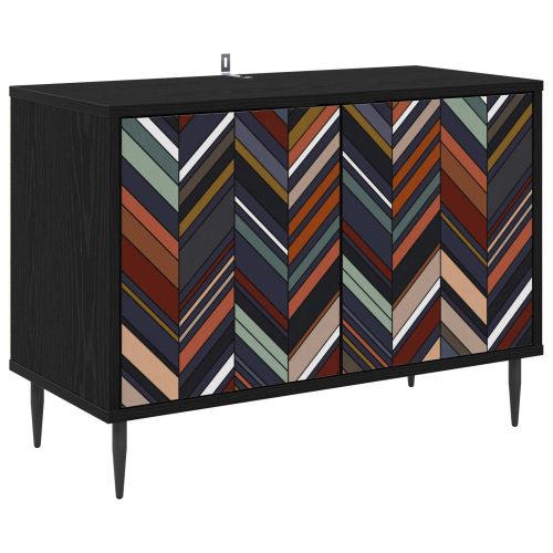 ТВ шкаф OMMEN 69 x 33 x 50,5 см Черен дъб Инженерна дървесина