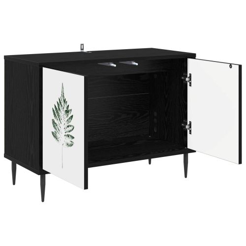 ТВ шкаф HANAU 69 x 33 x 50,5 см Черен дъб Инженерна дървесина