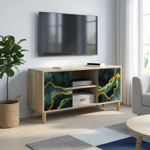 ТВ шкаф WIJHE 102 x 33 x 50 см Сонома Инженерна дървесина