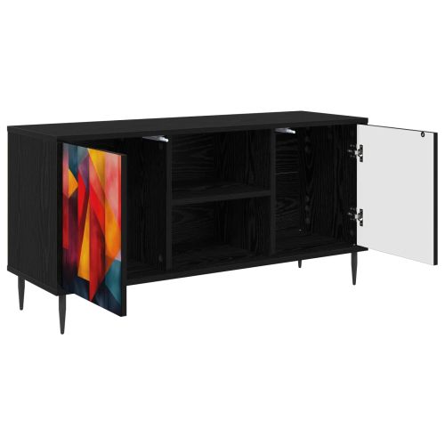 ТВ шкаф HEESCH 102 x 33 x 51 см Черен дъб Инженерна дървесина
