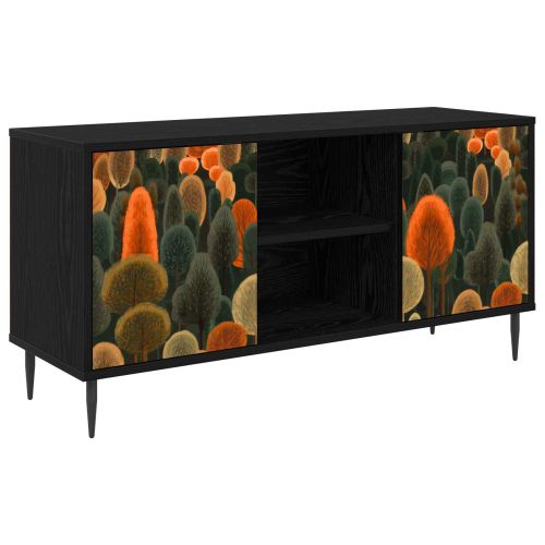 ТВ шкаф ZAANDAM 102 x 33 x 51 см Черен дъб Инженерна дървесина