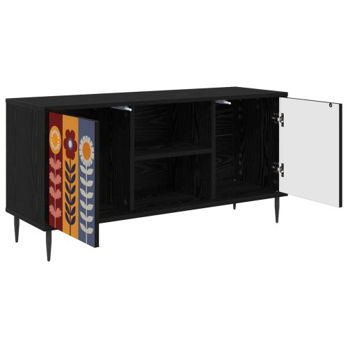 ТВ шкаф ESSEN 102 x 33 x 51 см Черен дъб Инженерна дървесина