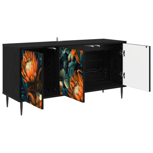 ТВ шкаф LOCHEM 102 x 33 x 51 см Черен дъб Инженерна дървесина