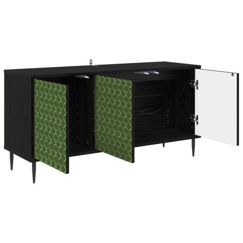 ТВ шкаф GELEEN 102 x 33 x 51 см Черен дъб Инженерна дървесина