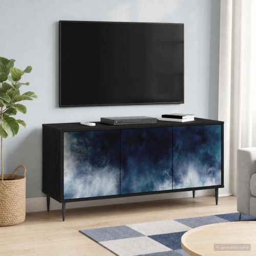 ТВ шкаф RAALTE 102 x 33 x 51 см Черен дъб Инженерна дървесина