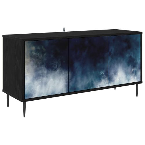 ТВ шкаф RAALTE 102 x 33 x 51 см Черен дъб Инженерна дървесина