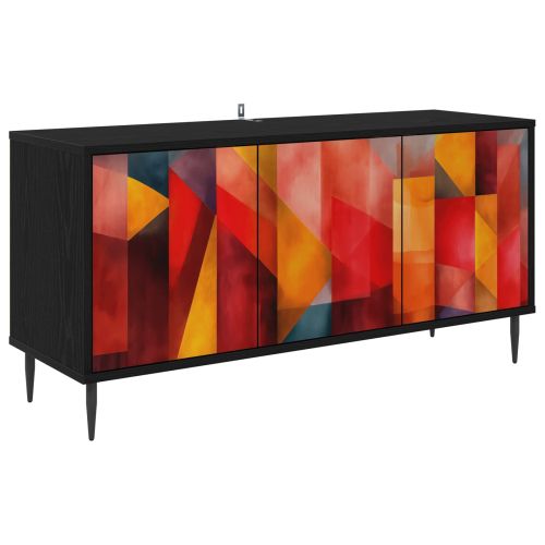 ТВ шкаф HEESCH 102 x 33 x 51 см Черен дъб Инженерна дървесина
