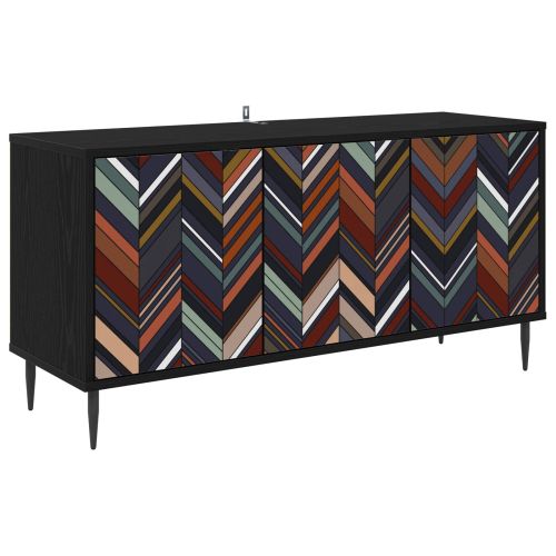 ТВ шкаф OMMEN 102 x 33 x 51 см Черен дъб Инженерна дървесина