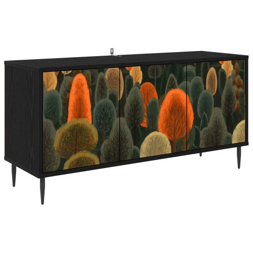 ТВ шкаф ZAANDAM 102 x 33 x 51 см Черен дъб Инженерна дървесина