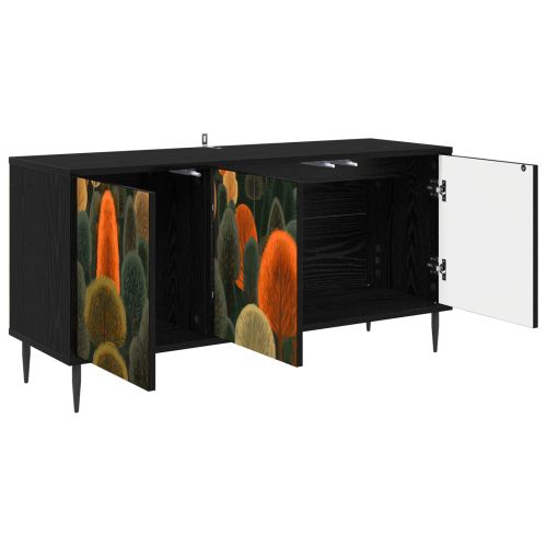 ТВ шкаф ZAANDAM 102 x 33 x 51 см Черен дъб Инженерна дървесина