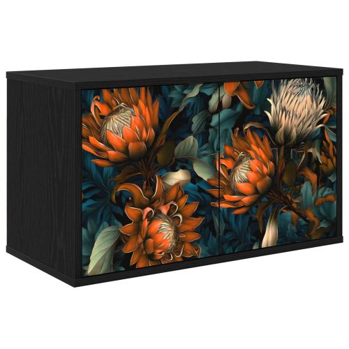 Стенен телевизионен шкаф LOCHEM 69 x 33 x 40 см Черен дъб