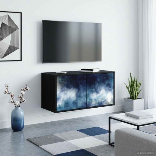 Стенен телевизионен шкаф RAALTE 69 x 33 x 40 см Черен дъб
