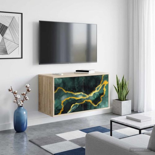 Стенен телевизионен шкаф WIJHE 69 x 33 x 40 см Дъб сонома