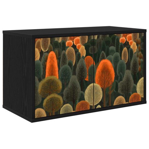 Стенен телевизионен шкаф ZAANDAM 69 x 33 x 40 см Черен дъб