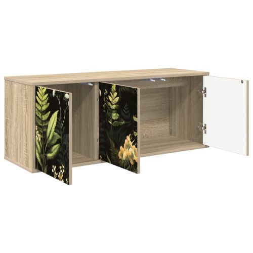 Стенен телевизионен шкаф RHENEN 102 x 33 x 40 см Дъб сонома