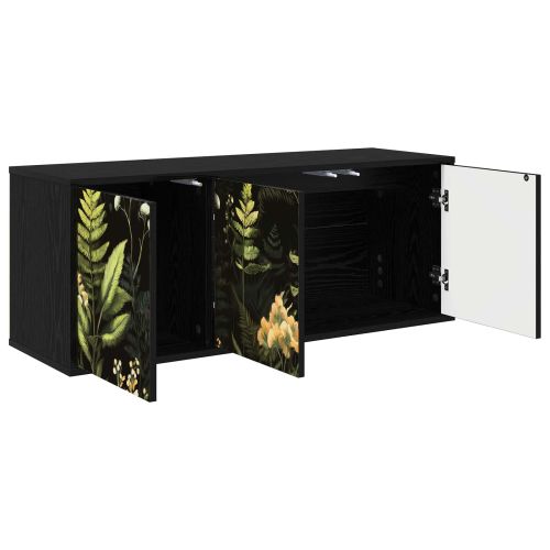 Стенен телевизионен шкаф RHENEN 102 x 33 x 40 см Черен дъб