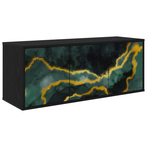 Стенен телевизионен шкаф WIJHE 102 x 33 x 40 см Черен дъб