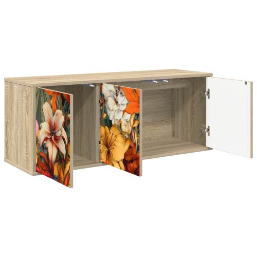Стенен телевизионен шкаф GENNEP 102 x 33 x 40 см Дъб сонома