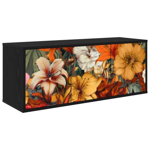 Стенен телевизионен шкаф GENNEP 102 x 33 x 40 см Черен дъб