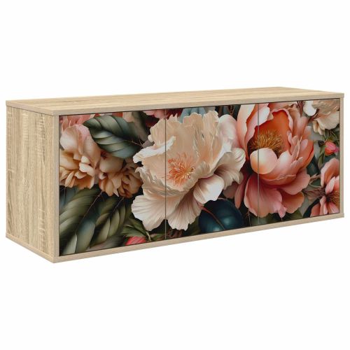 Стенен телевизионен шкаф BORNE 102 x 33 x 40 см Дъб сонома
