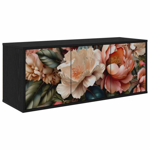 Стенен телевизионен шкаф BORNE 102 x 33 x 40 см Черен дъб